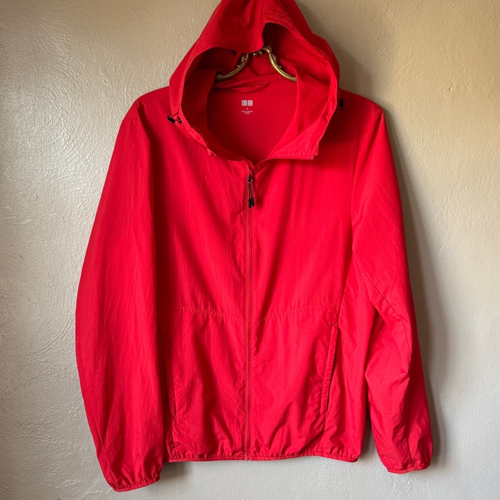 Uniqlo Red Hooded Windbreaker Jacket